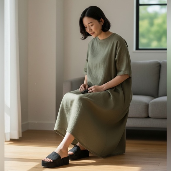 Anthropologie Matisse Montego Black Platform Slides Size 6 - Picture 8 of 8